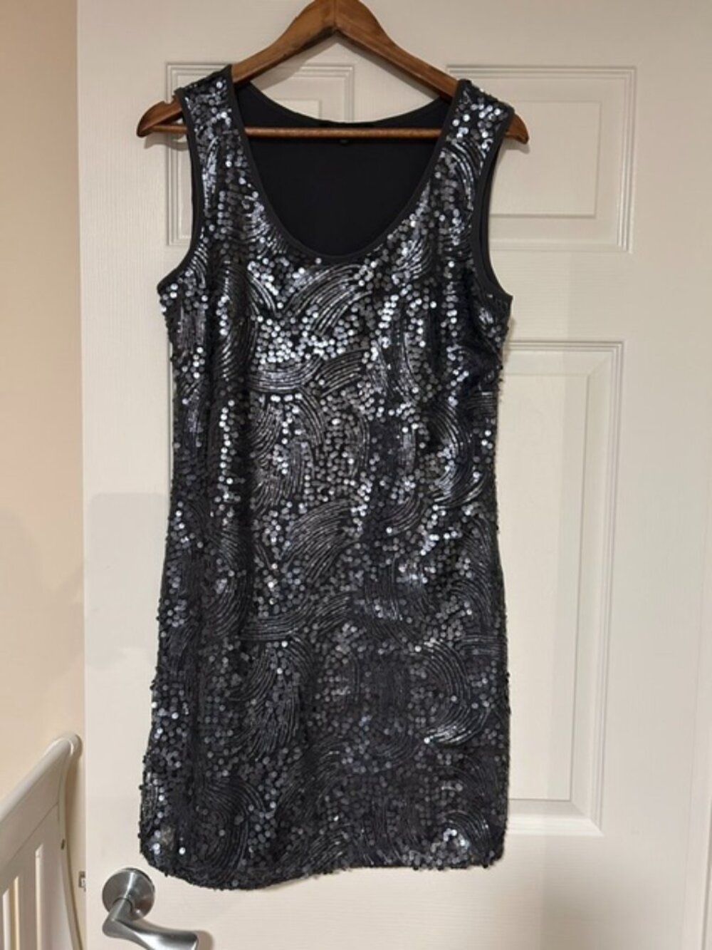 Slate gray embellished dress in medium